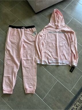 Brand New Girls' Pink Hoodie & Jogger Set - Girls Can Do Anything